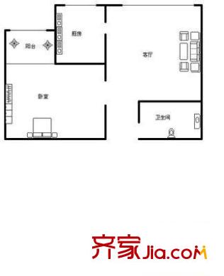 星河華居 1室 戶型圖
