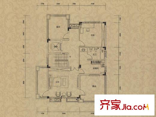 匯景御泉香山戶型圖獨(dú)棟B1戶型3層 8室2廳5衛(wèi)1廚