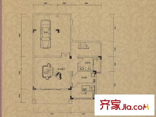 匯景御泉香山戶型圖獨(dú)棟B2戶型負(fù)一層 8室2廳5衛(wèi)1廚