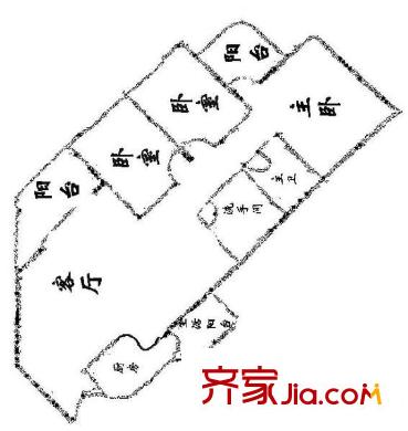 光华街社区 2室 户型图