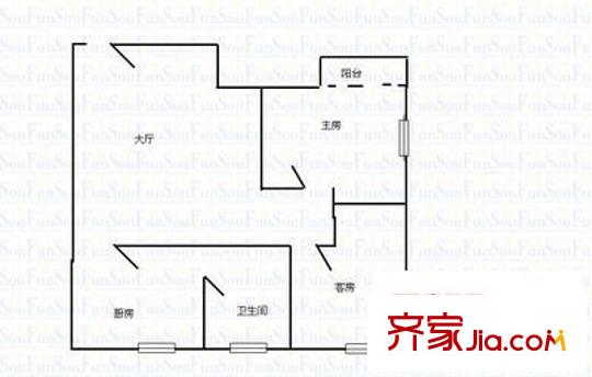 海昌大厦 2室 户型图
