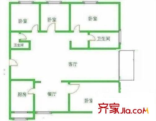 新洲苑 4室 戶型圖