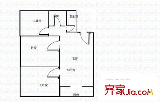 民樂翠園 3室 戶型圖