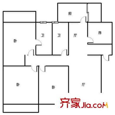 紫荊苑 4室 戶型圖