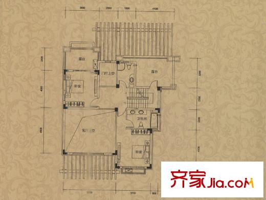 匯景御泉香山戶型圖獨(dú)棟B2戶型2層 8室2廳5衛(wèi)1廚