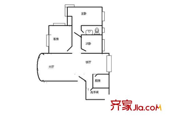 警備區(qū)安居苑 4室 戶型圖