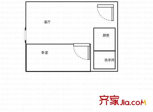 光华街社区 1室 户型图