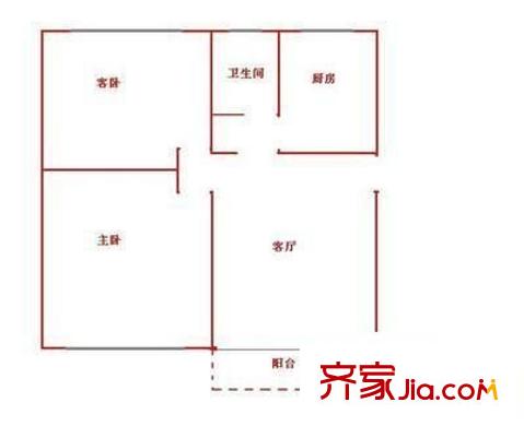 海昌大厦 2室 户型图