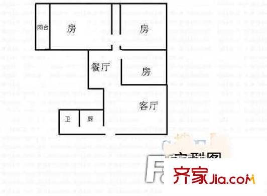 海昌大厦 2室 户型图
