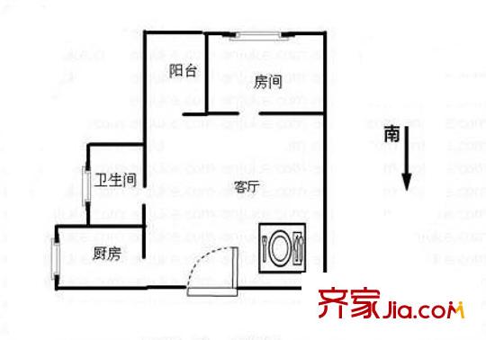 龙佳园户型图户型图1 1室1厅1卫1厨