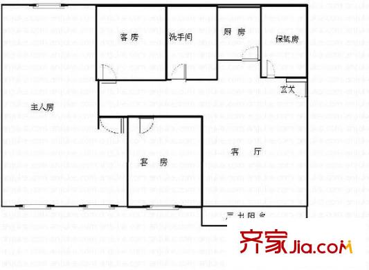 高發(fā)住宅樓 3室 戶型圖