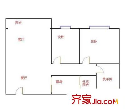 南海台大厦 2室 户型图