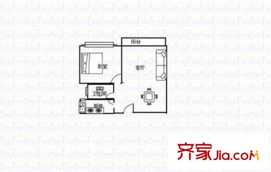 深圳 南海台大厦 一房一厅一卫