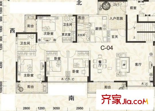 鴻新花園 0室 戶型圖