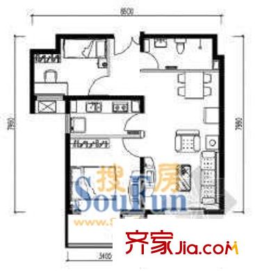 深圳 龍溪花園 戶型圖1