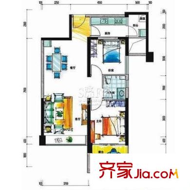 南海台大厦 2室 户型图