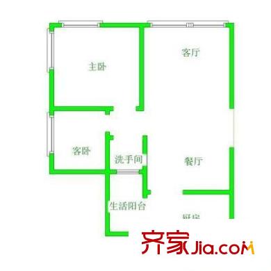 南海台大厦 2室 户型图