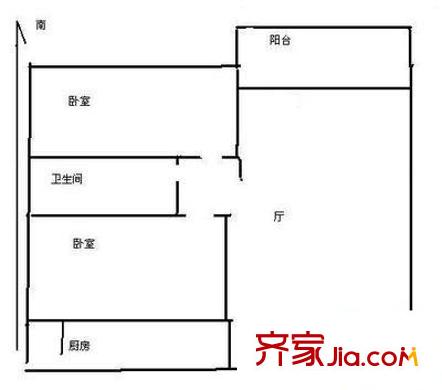 南海台大厦 2室 户型图