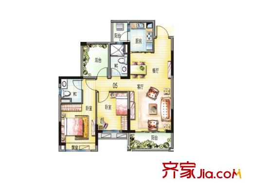 碧桂園天麓山戶型圖天麓山7、8號樓05、06戶型 3室2廳2衛(wèi)1廚
