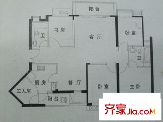 潤鵬花園 4室 戶型圖