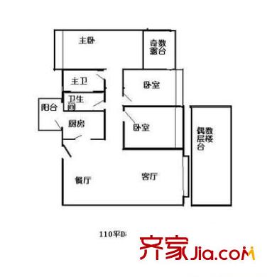 園博綠苑 3室 戶型圖