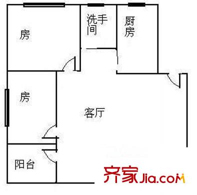 景田北小區(qū) 2室 戶型圖