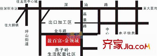 盈百富金領(lǐng)域交通圖