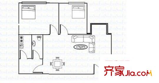 福鑫苑 2室 戶型圖