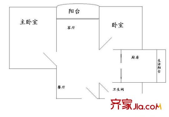 鵬華香域花園 2室 戶型圖