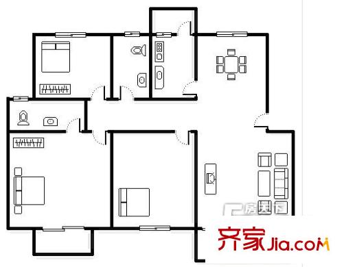 福莊花園 3室戶型圖