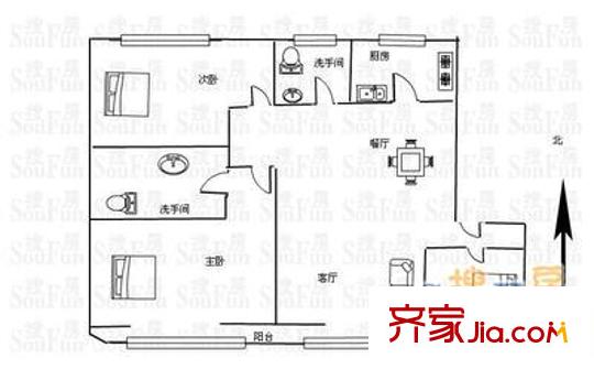 世界花园米兰居 户型图6