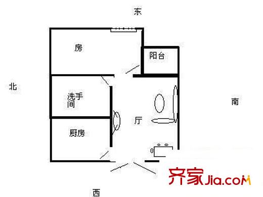 巴登市場(chǎng)綜合樓 1室 戶(hù)型圖