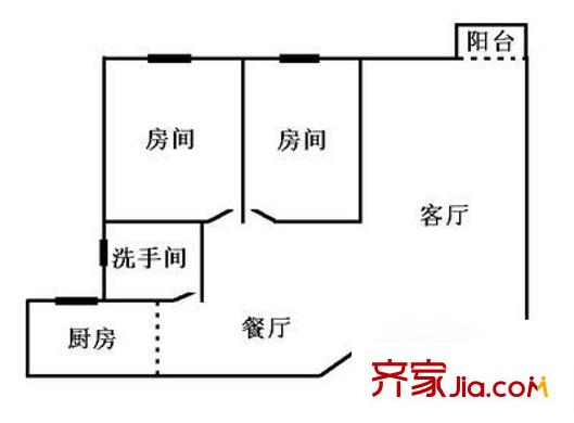 福鑫苑 2室 戶型圖