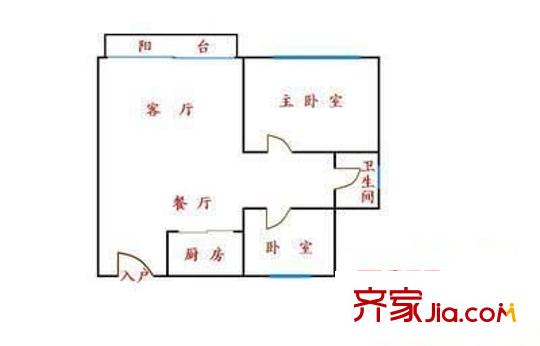 福鑫苑 2室 戶型圖