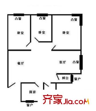 福鑫苑戶型圖戶型圖1 3室2廳1衛(wèi)1廚