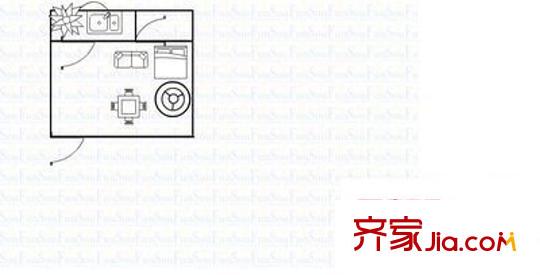 益田假日广场 1室 户型图