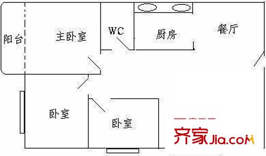 長景閣 3室 戶型圖