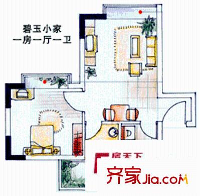 碧玉小家1房 户型图
