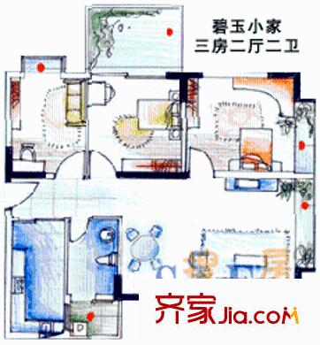 碧玉小家2房 户型图