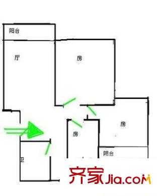 富蓮大廈 3室 戶型圖