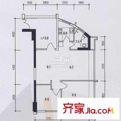 魯班大廈 2室 戶型圖