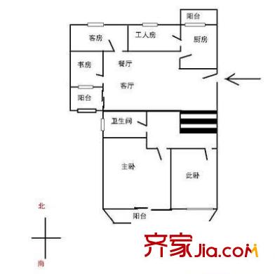 錦濱苑 4室 戶型圖
