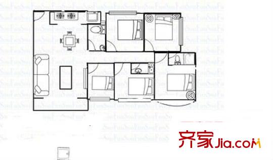 錦濱苑 5室 戶型圖