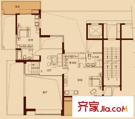 御府名筑 户型图 复式上层