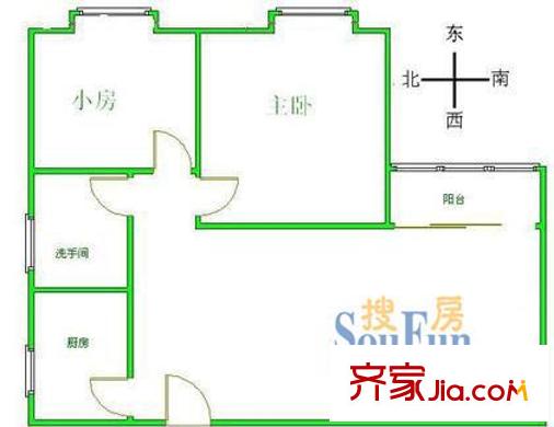 四达大厦 2室 户型图