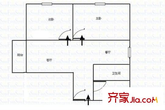 四达大厦 2室 户型图