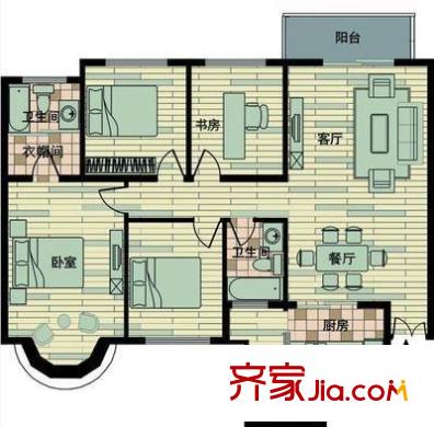 秀林新居 4室 户型图