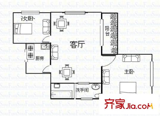 益田假日广场 4室 户型图