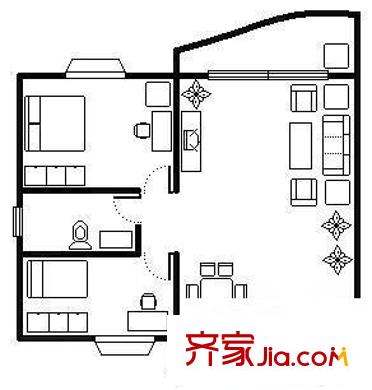 鵬盛花園 2室 戶型圖