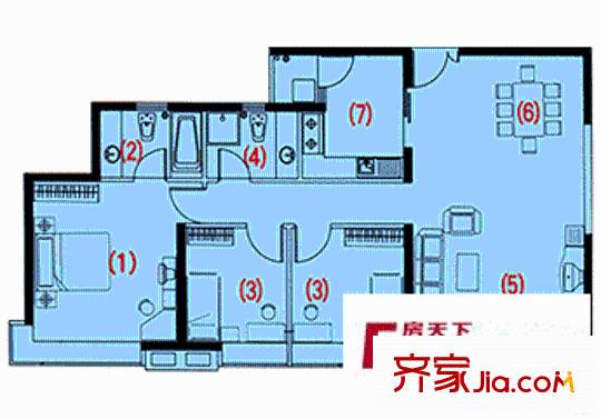 園心苑 3室 戶型圖